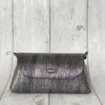 Maya Silver And Black Pinstripe Leather