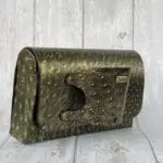 Jare Gold And Black Ostrich Print Leather