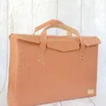 Ally Salmon Pink Crocco Embossed Leather