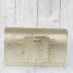 Jare Gold Snake Print Leather
