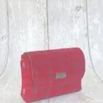 Mimz Raspberry, Black Abstract Check Leather