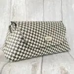 Mona Black, White Abstract Leather