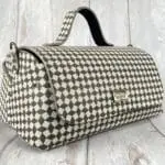 Mila Black, White Abstract Leather
