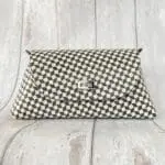 Mona Black, White Abstract Leather