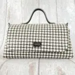 Mila Black, White Abstract Leather