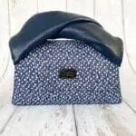 Moby Blue & White Micro-Mosaic & Navy Blue Nappa Leather