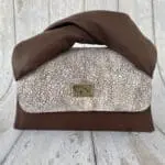 Moby Cream Brown & White Web Print on suede & Brown Nappa Leather