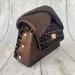 Moby Black & Bronze Squoval Abstract Print & Metallic Bronze Handle