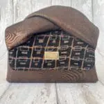 Moby Black & Bronze Squoval Abstract Print & Metallic Bronze Handle