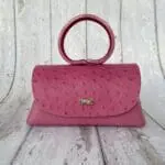 Hana Pink Ostrich Print & Pink Nappa