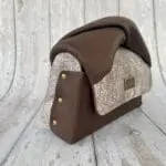 Moby Cream Brown & White Web Print on suede & Brown Nappa Leather