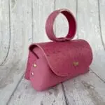 Hana Pink Ostrich Print & Pink Nappa
