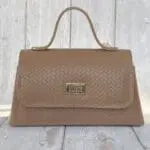 Lina Brown Woven Embossed Leather