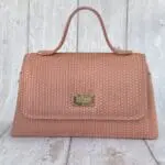 Lina Salmon Woven Embossed Leather