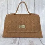 Lina Tan Woven Embossed Leather