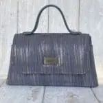 Lina Blue & Silver Two Toned Striped Leather
