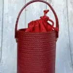 Aara Red Giant Woven Embossed Leather