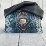 Moby Blue Multicolour Python Print Leather