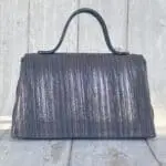 Lina Blue & Silver Two Toned Striped Leather