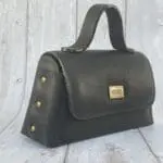 Lina Black Pebble Grain Leather