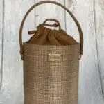 Aara Giant Silver & Tan Saffiano Print Leather