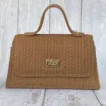 Lina Tan Woven Embossed Leather