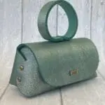 Hana Green & Silver Metallic Leather