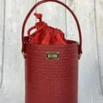 Aara Red Giant Woven Embossed Leather