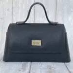 Lina Black Pebble Grain Leather