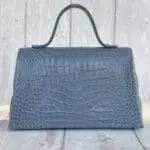 Lina Blue Crocodile Print Leather