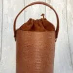 Aara Shiny Brick Lizard Print Leather