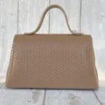 Lina Brown Woven Embossed Leather