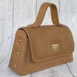Lina Tan Woven Embossed Leather