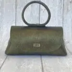 Hana Green Camouflage Print Leather