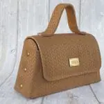 Lina Tan Woven Embossed Leather