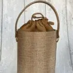 Aara Giant Silver & Tan Saffiano Print Leather