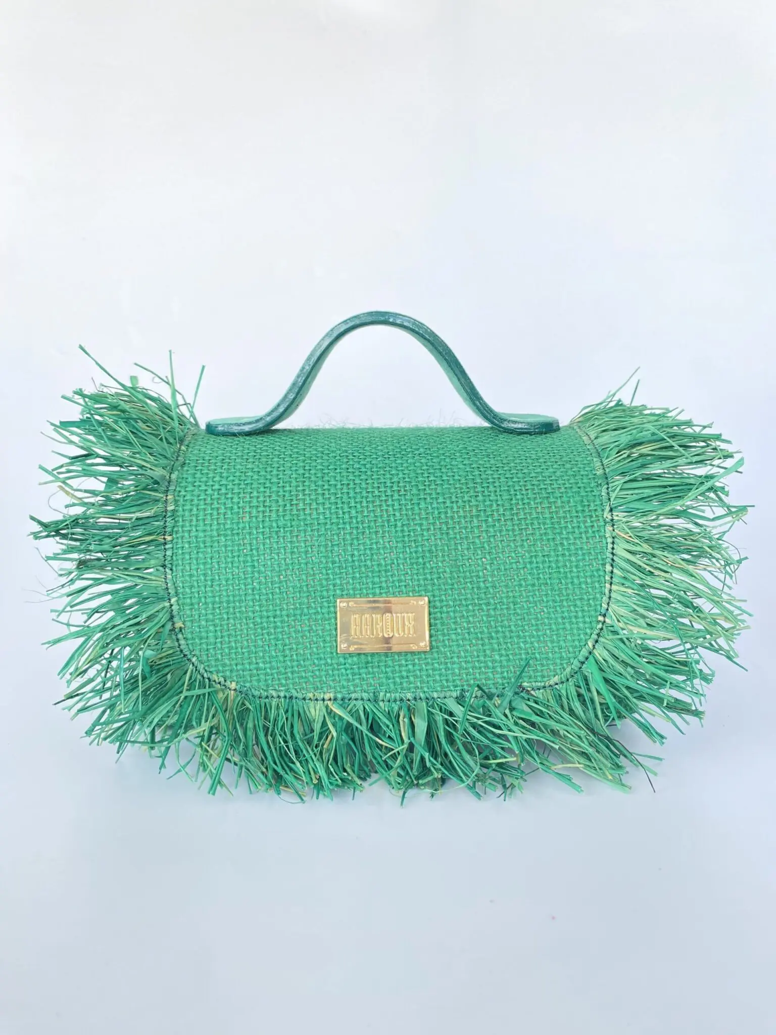 Mira Jute Green w/Raffia - Flap