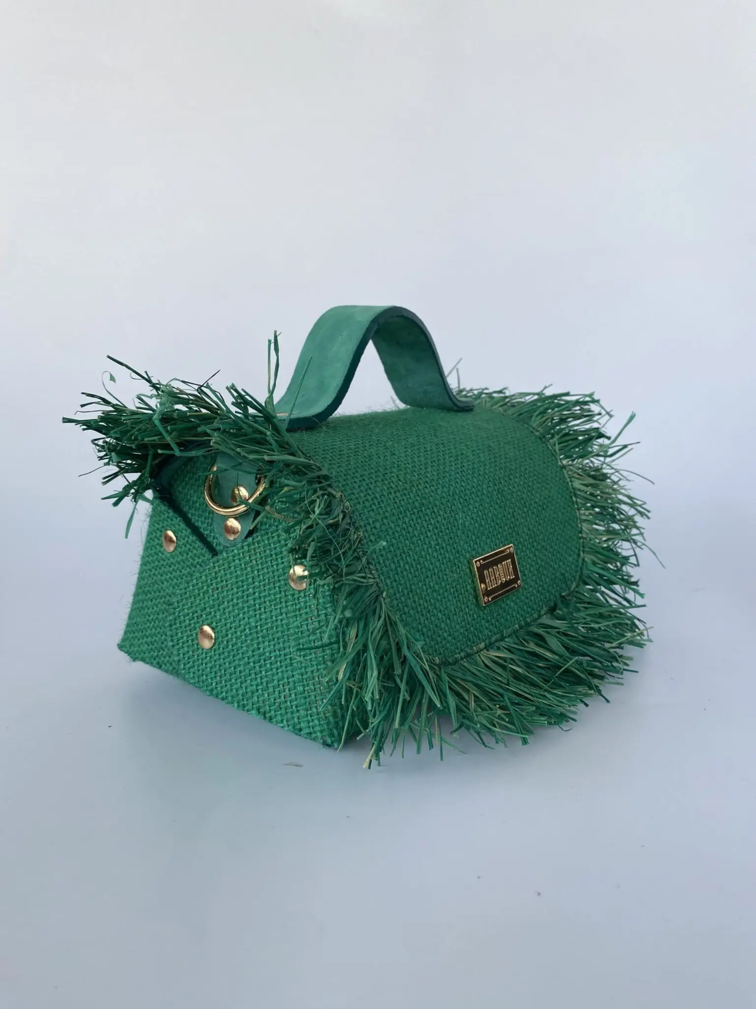 Mira Jute Green w/Raffia - Flap