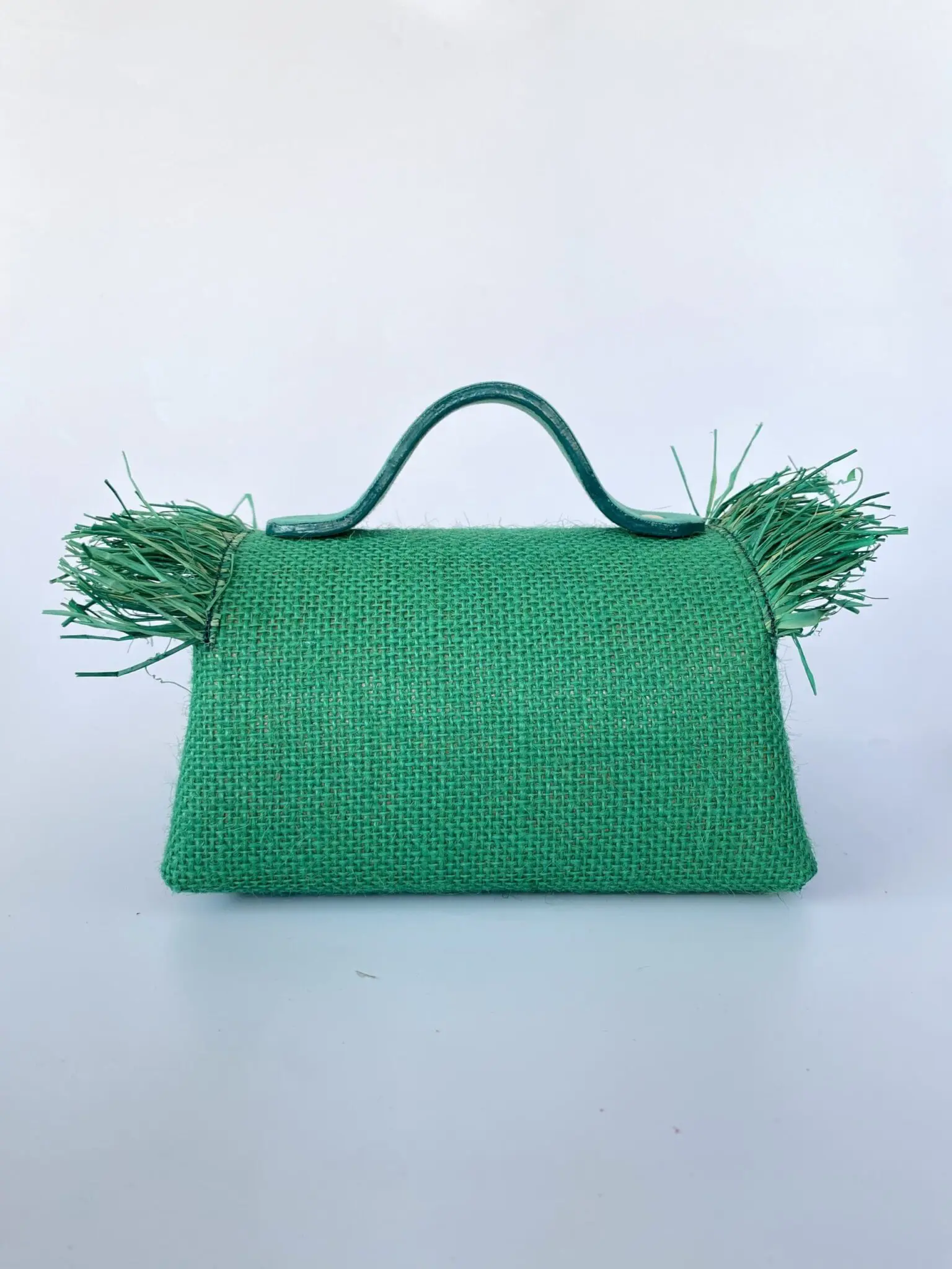 Mira Jute Green w/Raffia - Flap
