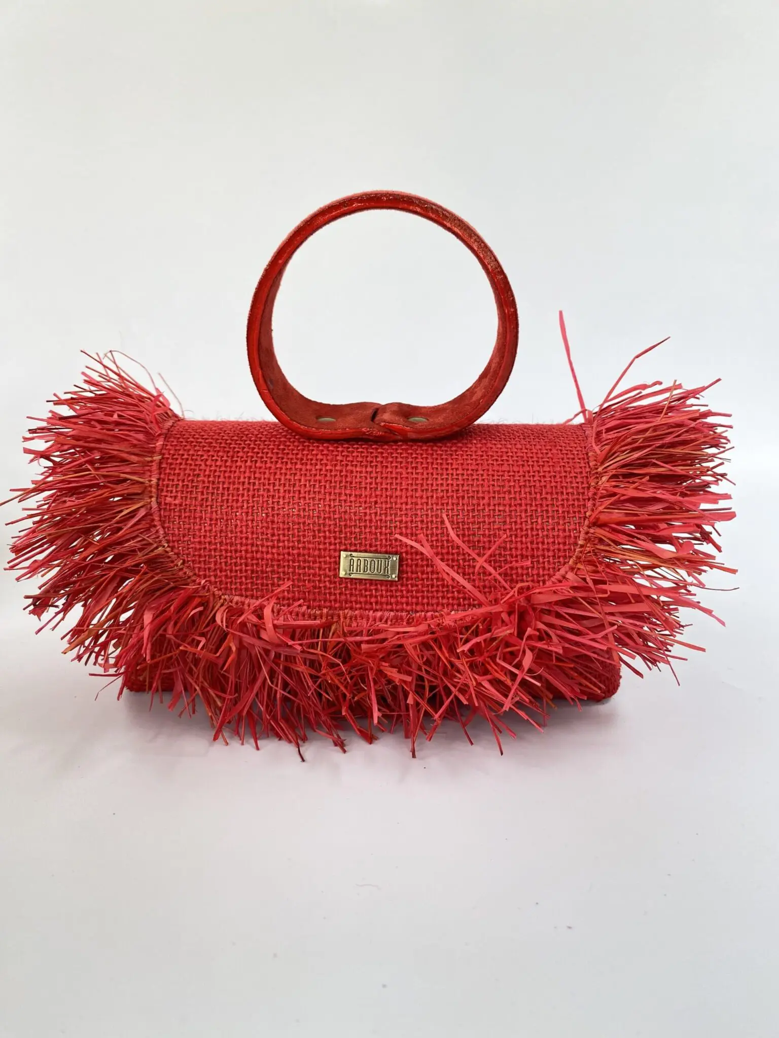 Hana Jute Red w/ Raffia - Flap