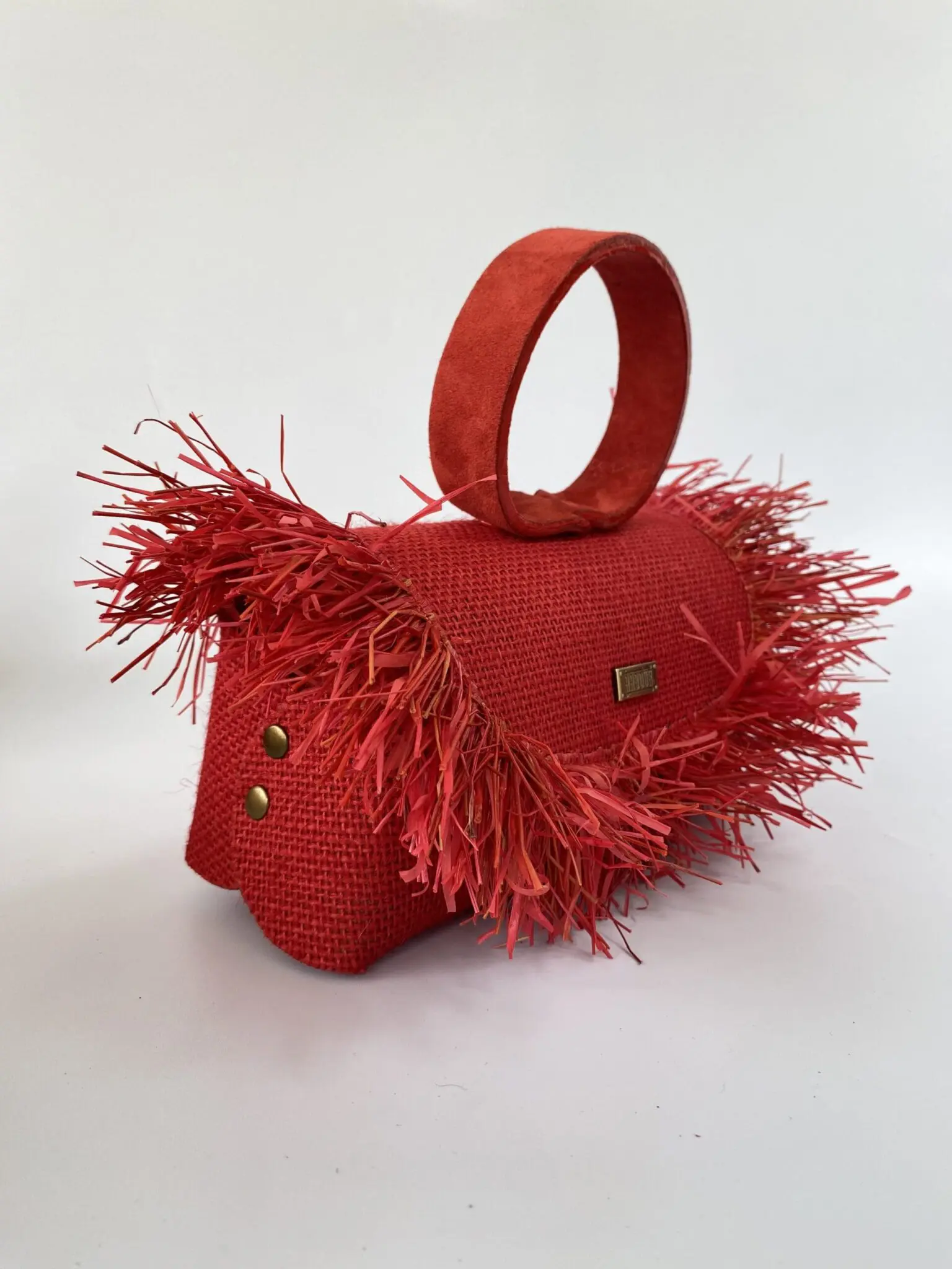 Hana Jute Red w/ Raffia - Flap
