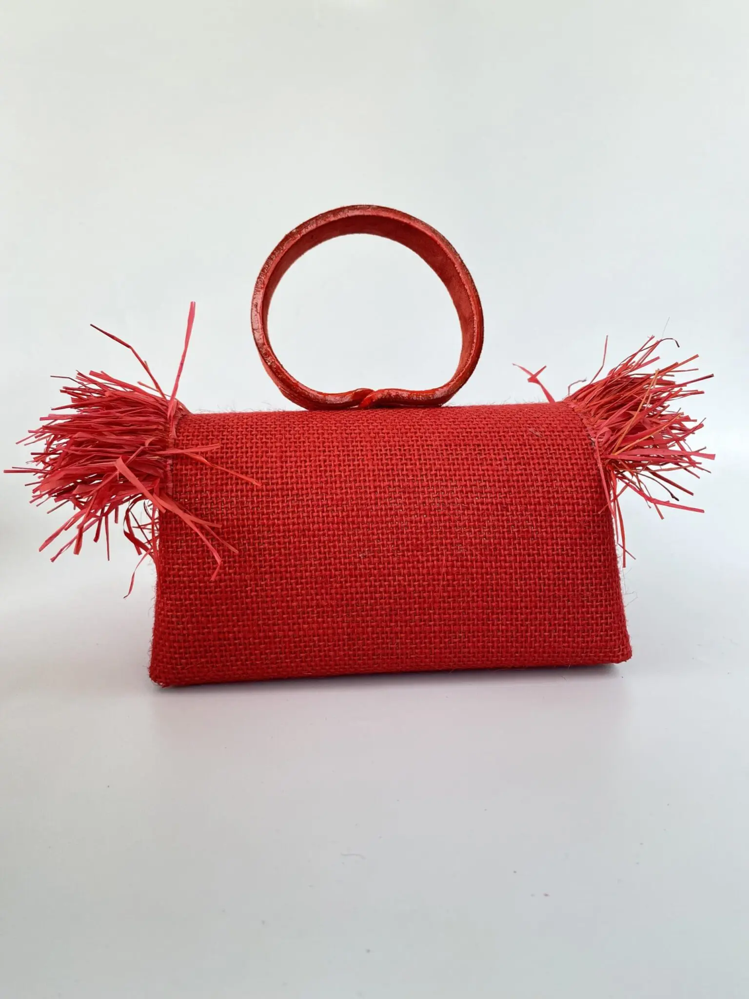 Hana Jute Red w/ Raffia - Flap