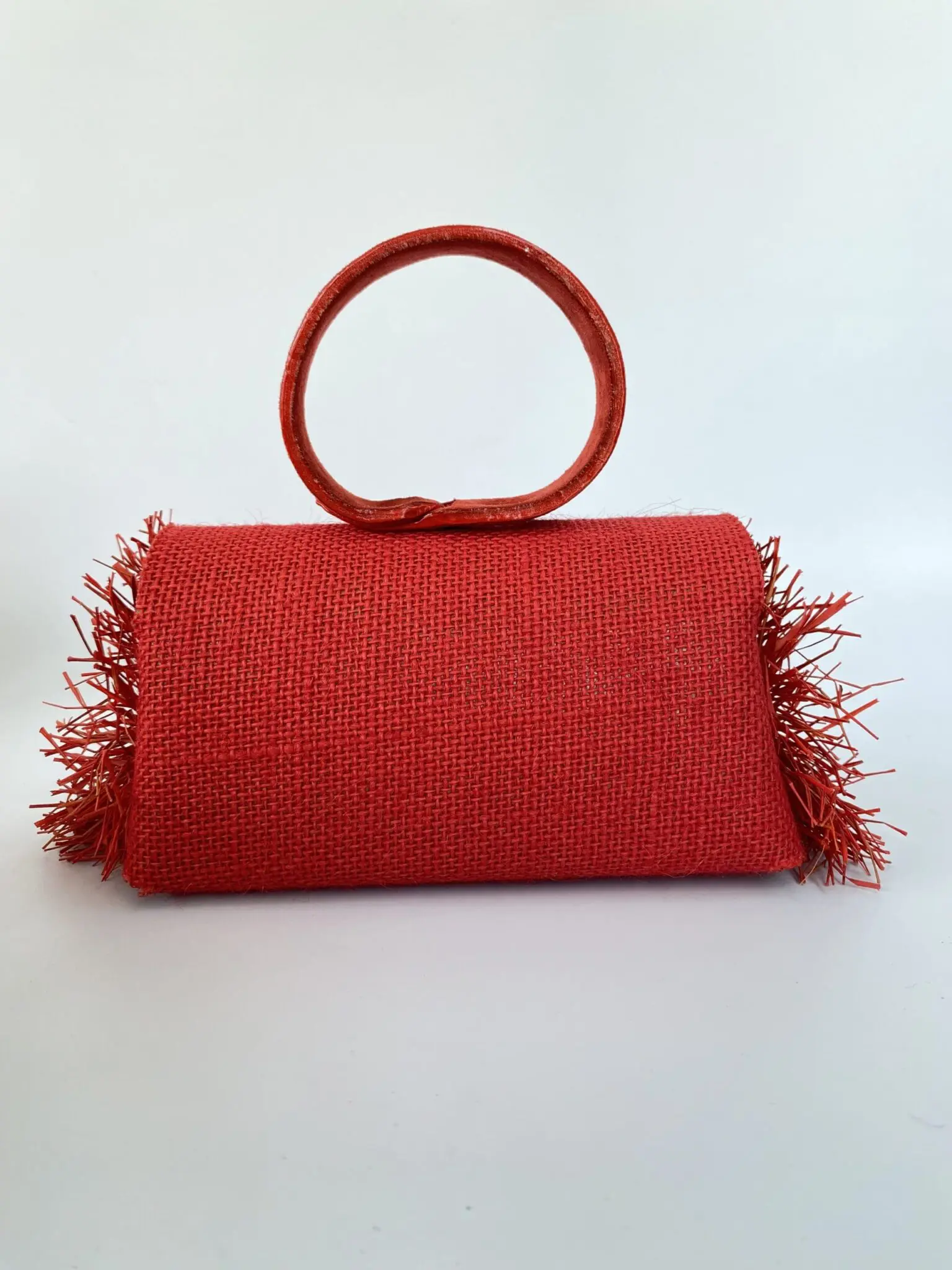 Hana Jute Red w/ Raffia - Side