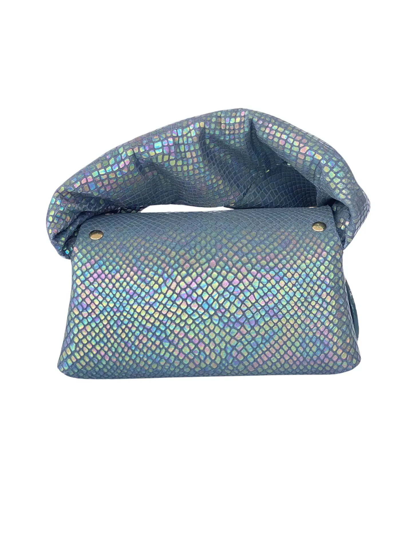 Nury Blue Iridiscent Snake Print