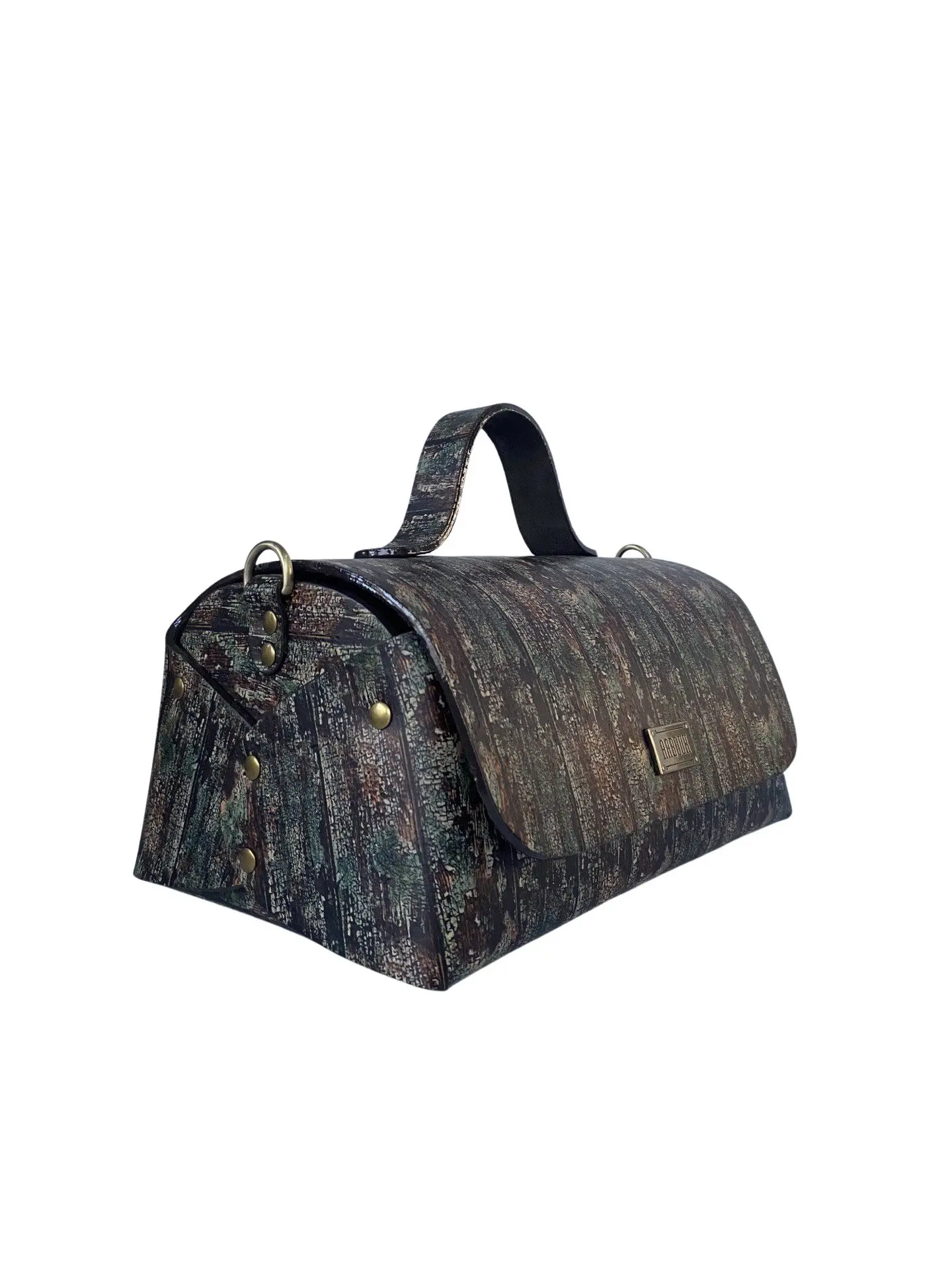 Mira Maxi Green & Brown Woodgrain Print