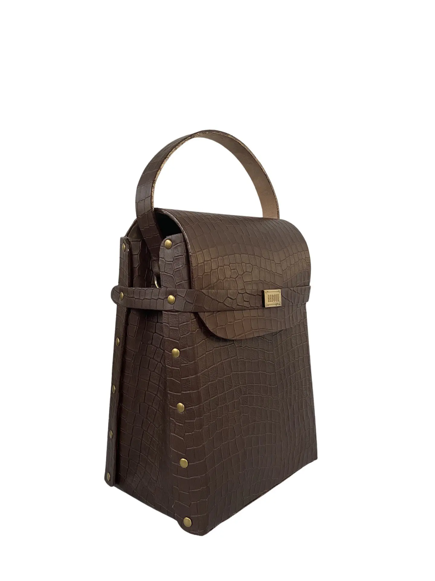 Diva Chocolate Brown Crocco Print