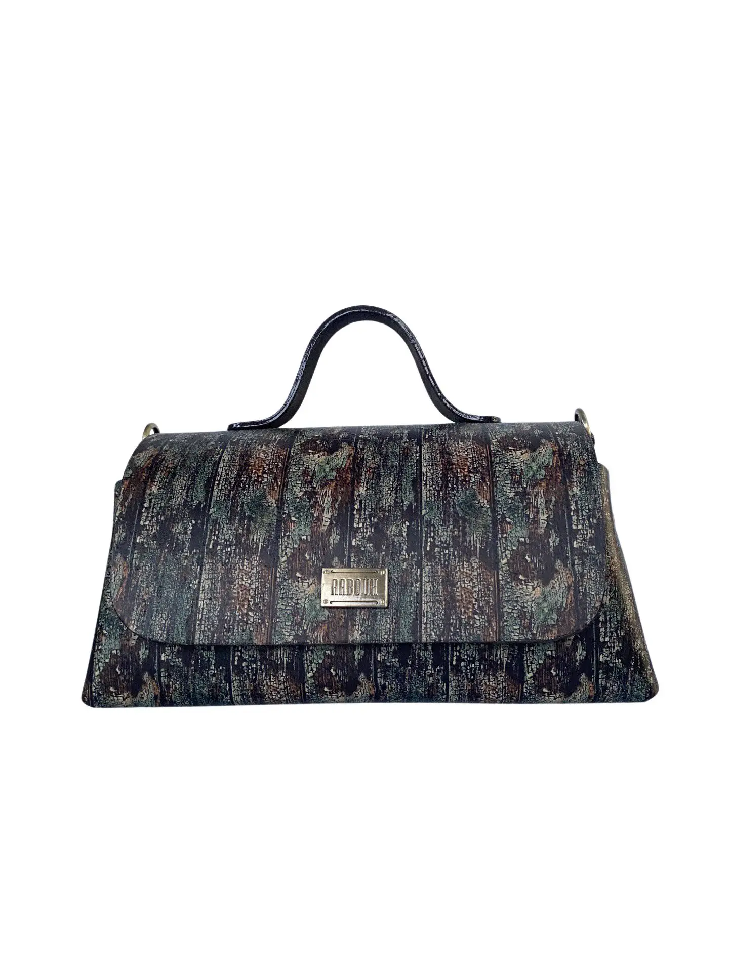 Mira Maxi Green & Brown Woodgrain Print