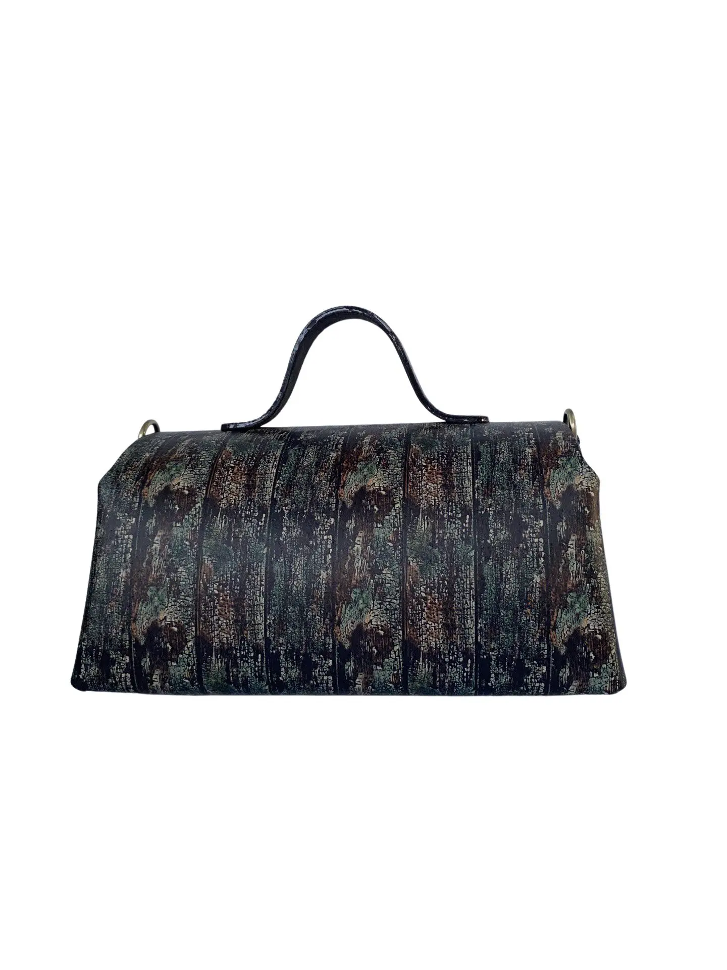 Mira Maxi Green & Brown Woodgrain Print