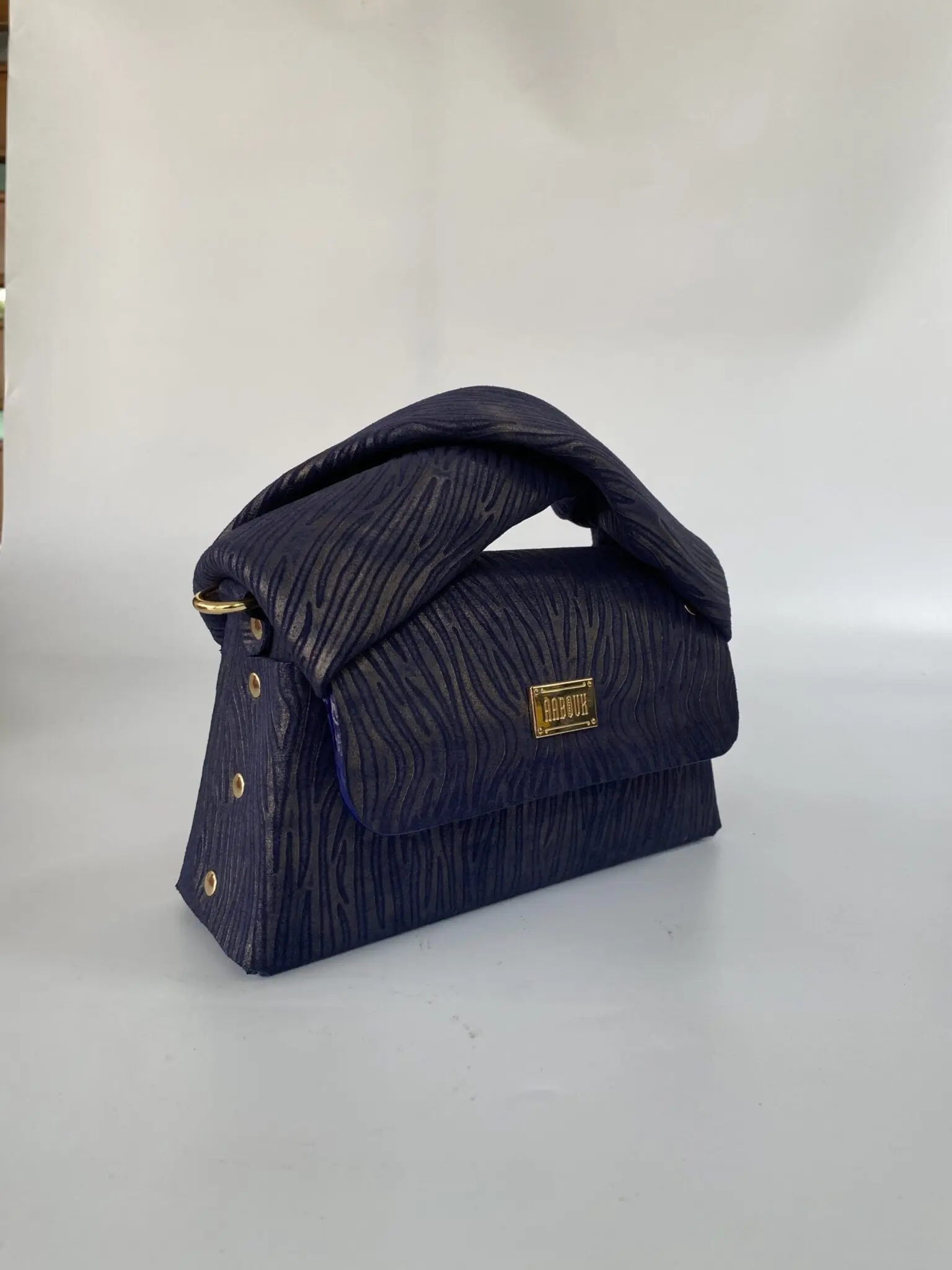 Moby Navy Blue & Gold Shimmer Wood Grain