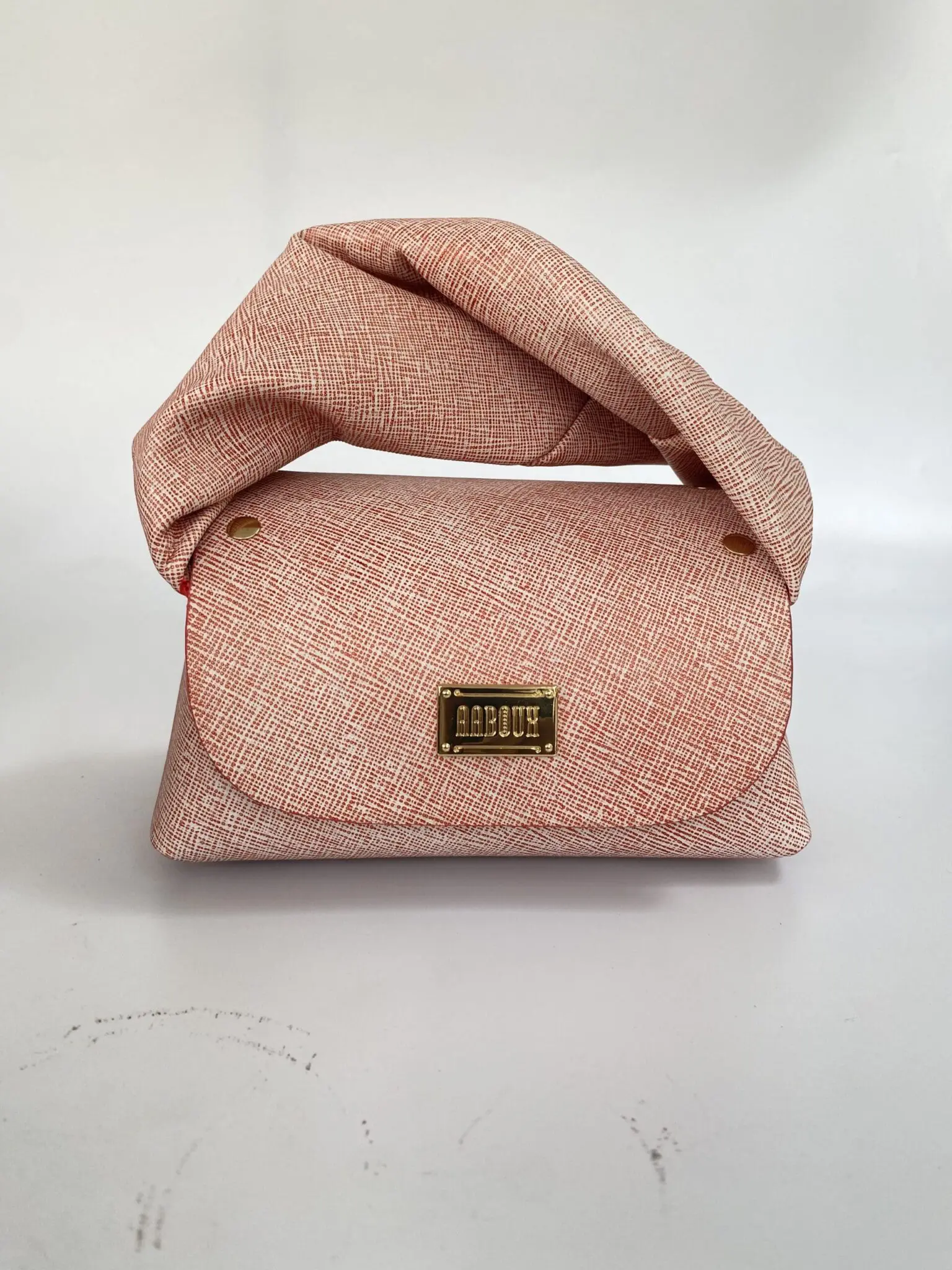 Nury Red on White Saffiano Print Leather